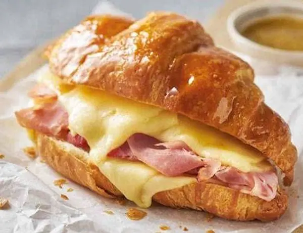 orbit-coffee - Hot Ham and Swiss croissant