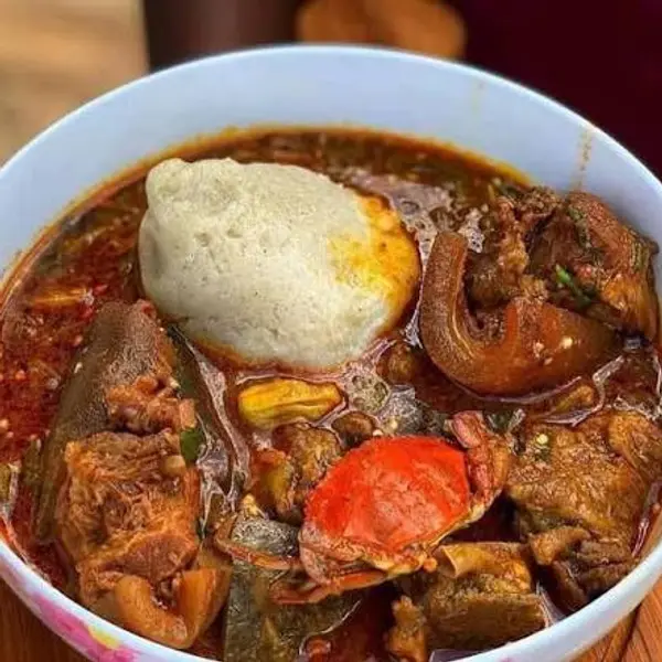 peduase-chop-house - Banku & Okro (Cow meat)