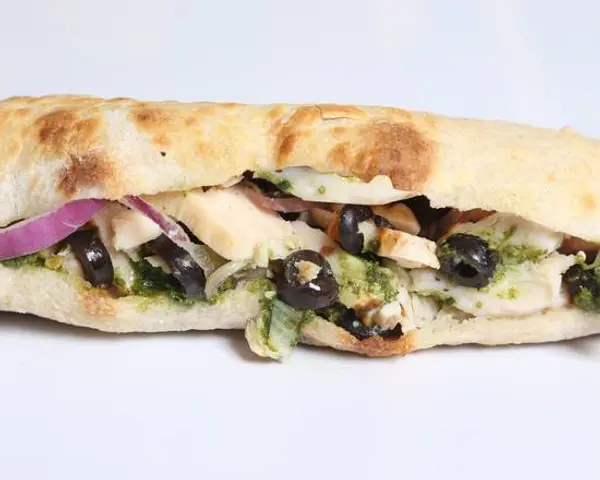 pizzaprestoparis - Panini Ciao Tutti / Poulet, pesto de pistache, olive et oignon.