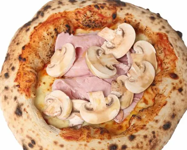 pizzaprestoparis - Pizza Regina / Sauce tomate, mozzarella, jambon, champignons et huile d'olives.