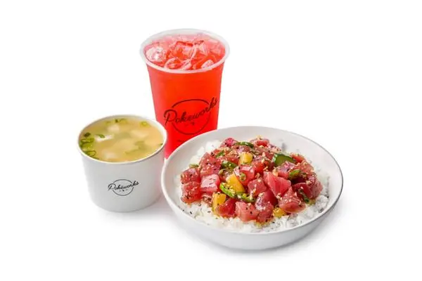 pokeworks - Signature Works Combo (Drink + Miso Soup or Kettle Chips)