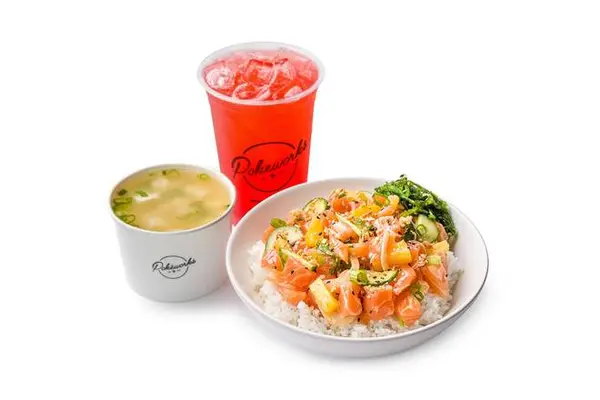 pokeworks - Poke Your Way Combo - Large (Drink + Miso Soup or Kettle Chips)