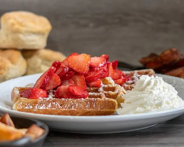 portland-biscuit-company - Waffles with Fresh Strawberries