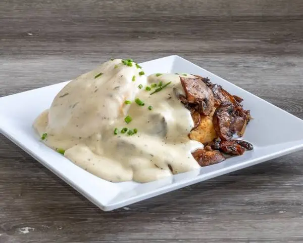 portland-biscuit-company - Biscuit with Mushrooms, Onions & Gravy