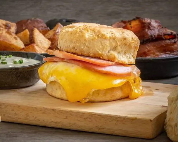 portland-biscuit-company - Canadian Bacon, Egg & Cheddar Biscuit Sandwich