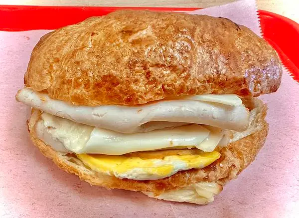 rancho-cordova-donuts - Turkey Egg + Cheese croissant