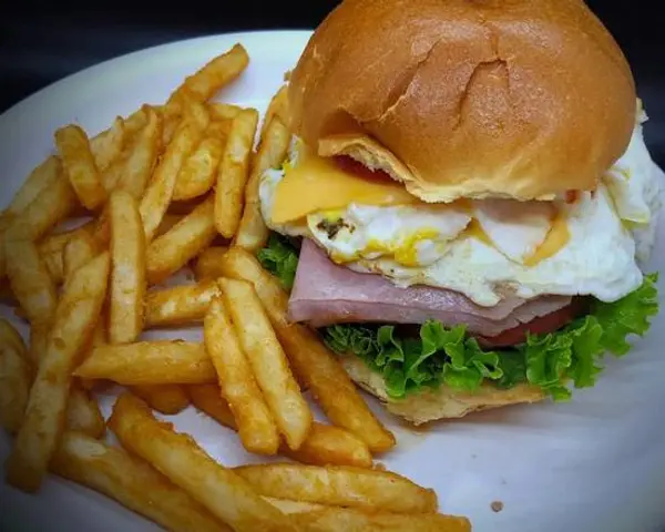 royal-donut-cafe - Ham Egg and Cheese Burger