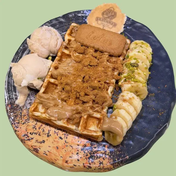 sarchnar-ice-cream - Waffle With Lotus sauce