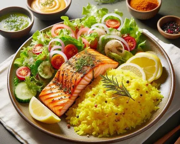 sf-mediterranean - Grilled Salmon Rice Bowl