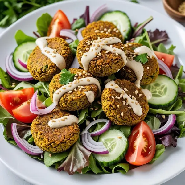 sprizzo-cafe - Falafel Crunch Delight –  🌱 🧀 🥒🧅🍅🌱