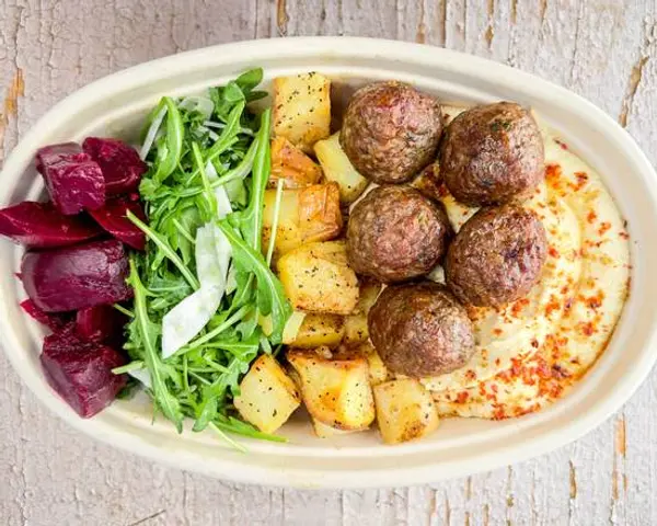 sumac-by-gastroboteats - Meatball Hummus Bowl