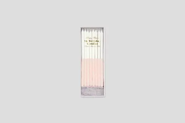 susiecakes - Meri Meri - Pale Pink Glitter Dipped Candles