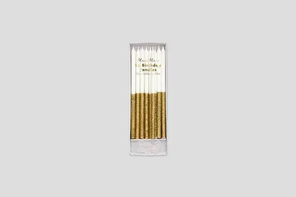 susiecakes - Meri Meri - Gold Glitter Dipped Candles