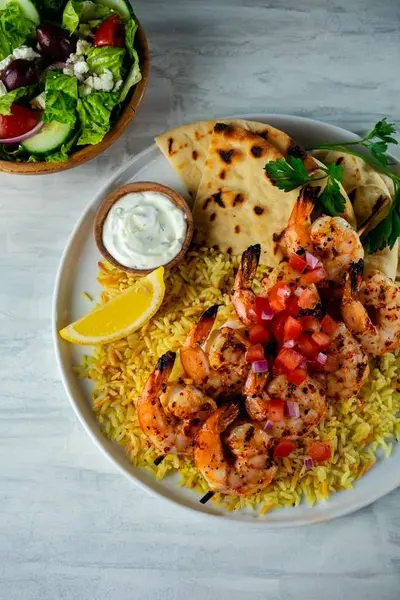 the-great-greek-mediterranean-grill - Shrimp Souvlaki