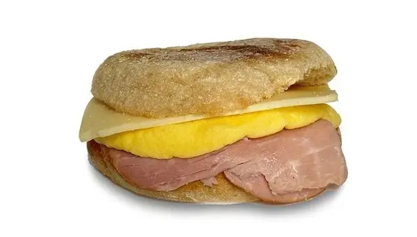 the-human-bean - Honey Ham, Cage Free Egg, and Sharp Cheddar on an English Muffin