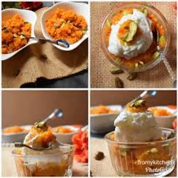 the-indian-kitchen - Gaajar Halwa with Ice-cream / Морковное сладкое с мороженым