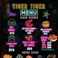 tiger-tiger - TIGER TIGER FOOD MENU