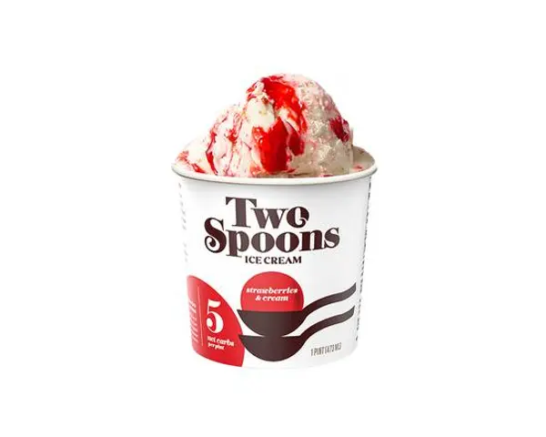 two-spoons-creamery - Strawberries and Cream Sugar Free Keto Ice Cream 14oz