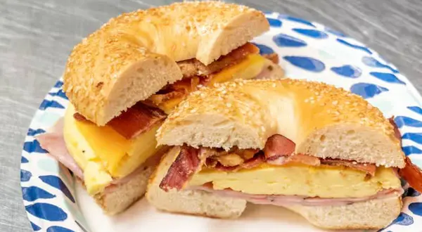 uncle-bennys-donut-bagel - Ham, Cheese, Egg, and Bacon