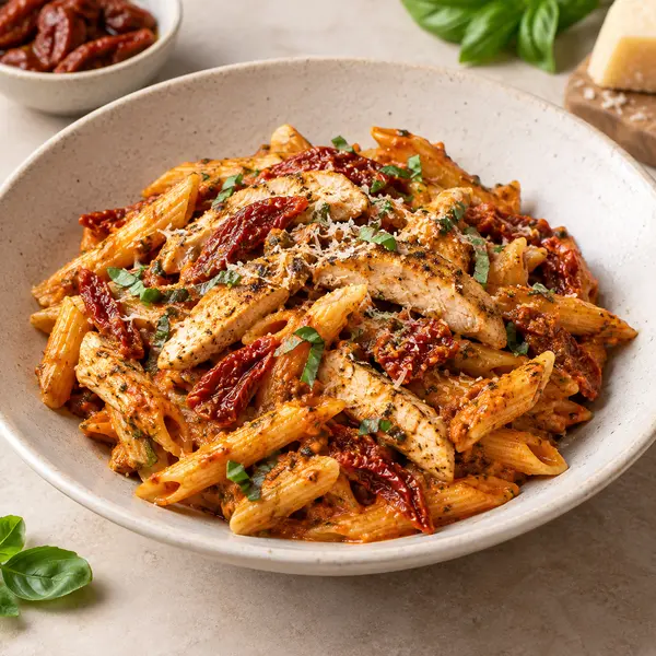 vanilla - TAVUKLU PESTO ROSSO PENNE MAKARNA