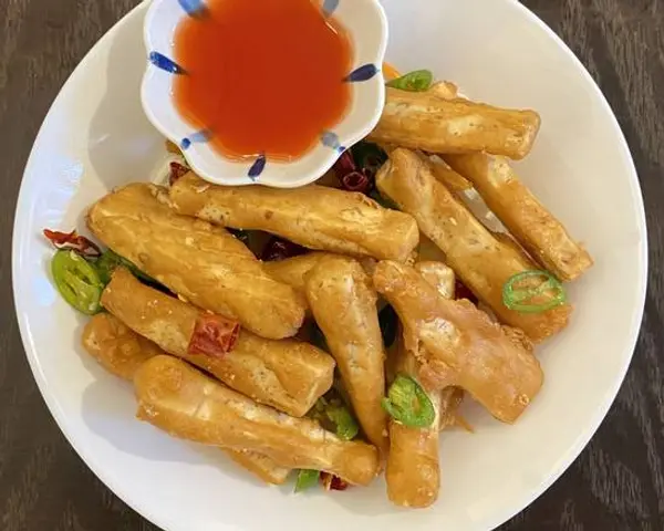 vegan-deadly-sins - Fried Taro with Salt & Chili Pepper