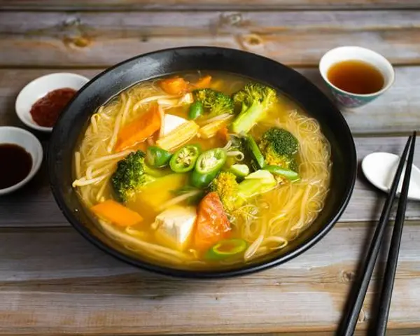 vegan-deadly-sins - Thai Style Spicy & Sour Soup w/ Rice Vermicelli