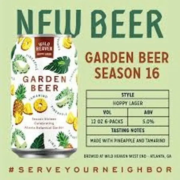 wild-wing-cafe - Wild Heaven Garden Beer 16
