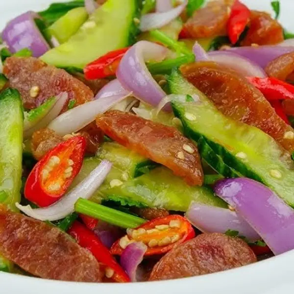 zero-mile-cafe-billiard - Cucumber with Sausage Salad!
