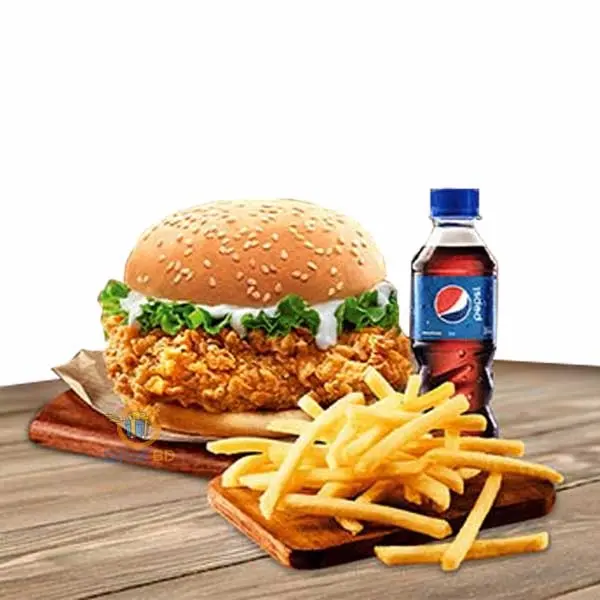 zero-mile-cafe-billiard - Zinger Burger with Fries & Cola
